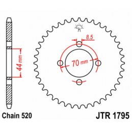 JT SPROCKETS Steel Standard Rear Sprocket 1795 - 520