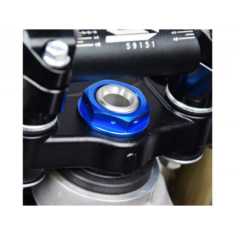 SCAR Steering Stem Nut Blue Kawasaki KX250F