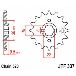 JT SPROCKETS Steel Standard Front Sprocket 337 - 520