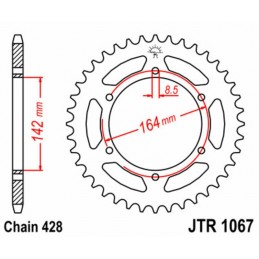 JT SPROCKETS Steel Standard Rear Sprocket 1067 - 428