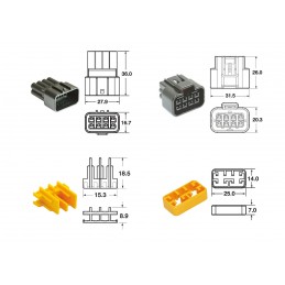 BIHR 8 plugs end set Connectors 090 FRKW OE Type - 5 sets