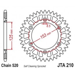 JT SPROCKETS Aluminium Ultra-light Self Cleaning Rear Sprocket 210-520