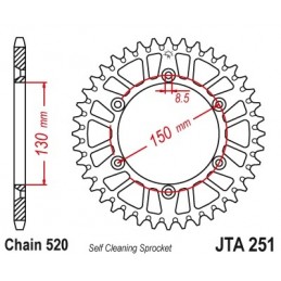 JT SPROCKETS Aluminium Ultra-light Self Cleaning Rear Sprocket 251-520