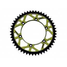 PBR Twin Color Rear Sprocket Yellow/Black 49 Teeth Aluminium Ultra-Light Self-Cleaning Hard Anodized 520 Pitch Type 808