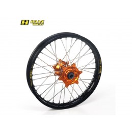 HAAN WHEELS Complete Rear Wheel 18x2,15x32T Black Rim/Orange Hub/Silver Spokes/Silver Spoke Nuts