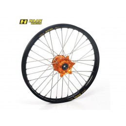 HAAN WHEELS Complete Front Wheel 16x3,50x36T Black Rim/Orange Hub/Silver Spokes/Silver Spoke Nuts