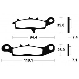TECNIUM MX/ATV Sintered Metal Brake pads - MO301