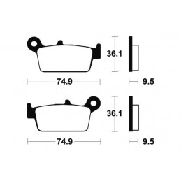 TECNIUM MX/ATV Sintered Metal Brake pads - MO104