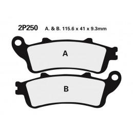 NISSIN Street Semi-Metallic Brake pads - 2P-250NS