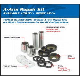 ALL BALLS Front Lower A-Arm Reconditioning Kit Kawasaki KFX450R