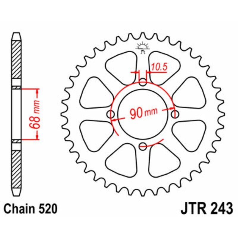 JT SPROCKETS Steel Standard Rear Sprocket 243 - 520