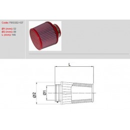 BMC Tapered Air Filter Rubber Sleeve Ø52mm
