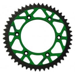 PBR Twin Color Rear Sprocket Green/Black 50 Teeth Aluminium Ultra-Light Self-Cleaning Hard Anodized 520 Pitch Type 489