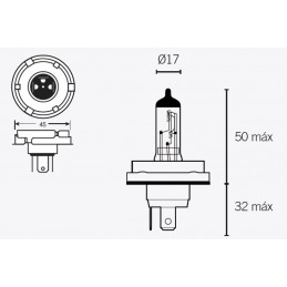 TECNIUM H5 Light Bulbs 12V 60/55W - x10