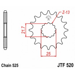 JT SPROCKETS Steel Standard Front Sprocket 520 - 525