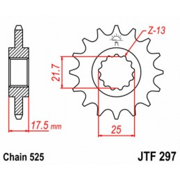JT SPROCKETS Steel Standard Front Sprocket 297 - 520