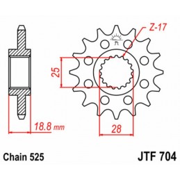 JT SPROCKETS Steel Standard Front Sprocket 704 - 525
