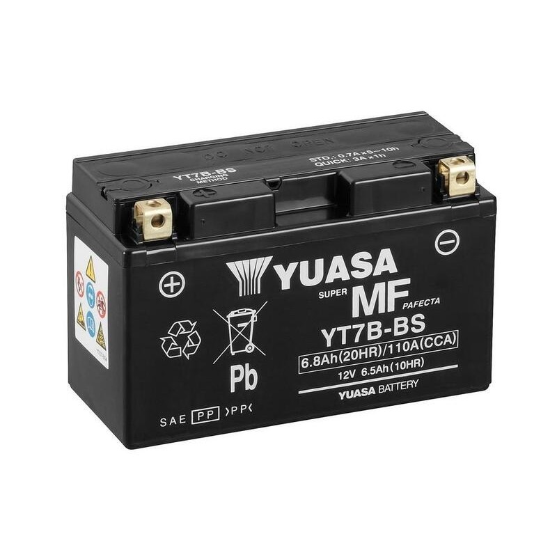 YUASA Battery Maintenance Free with Acid Pack - YT7B-BS