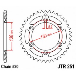 JT SPROCKETS Steel Self-Cleaning Rear Sprocket 251 - 520