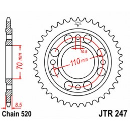 JT SPROCKETS Steel Standard Rear Sprocket 247 - 520