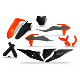 UFO Plastics Kit Black/Grey/Neon Orange - KTM