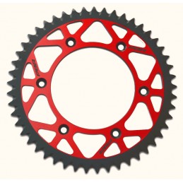 PBR Twin Color Rear Sprocket Red/Black 52 Teeth Aluminium Ultra-Light Self-Cleaning Hard Anodized 520 Pitch Type 899