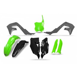 UFO Plastics Kit Black/Grey/Neon Green - Kawasaki