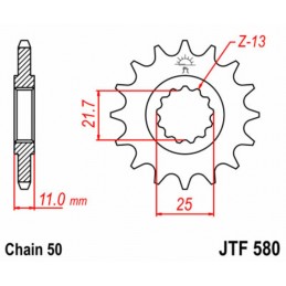 JT SPROCKETS Steel Standard Front Sprocket 580 - 530
