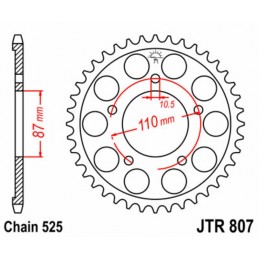 JT SPROCKETS Steel Standard Rear Sprocket 807 - 525