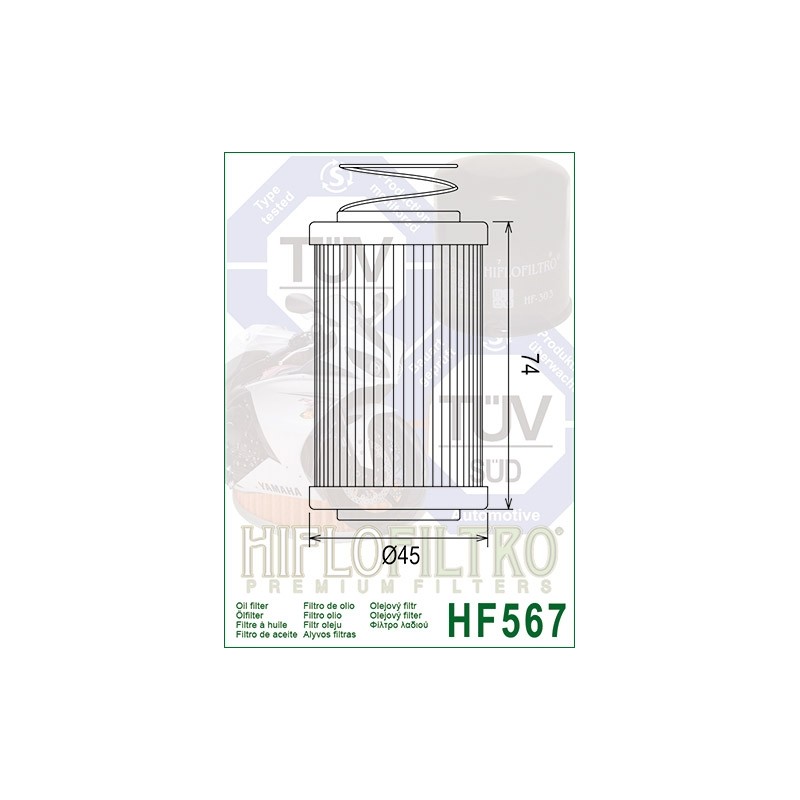 HIFLOFILTRO HF567 Oil Filter Mv Agusta
