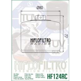 HIFLOFILTRO HF124RC Racing Oil Filter Kawasaki