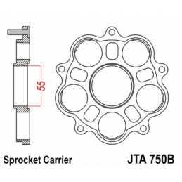 JT SPROCKETS Rear Sprocket Carrier - 5 Silentbloc Ducati