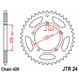 JT SPROCKETS Steel Standard Rear Sprocket 24 - 420