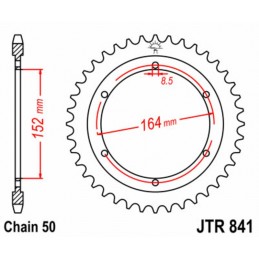 JT SPROCKETS Steel Standard Rear Sprocket 841 - 530