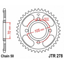 JT SPROCKETS Steel Standard Rear Sprocket 278 - 530