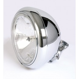 SHIN YO 7" HD-STYLE chrome headlight clear glass (prism reflector) bottom mount