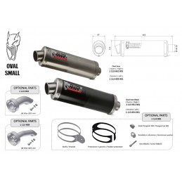 MIVV Oval Small Universal Silencer - Right Side