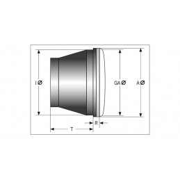 HIGHSIDER H4 insert oval, 160 x 90 mm, clear glass, 12V 60/55W, with parking light, E approved.