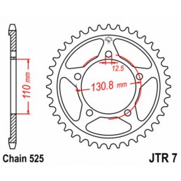 JT SPROCKETS Steel Standard Rear Sprocket 7 - 525
