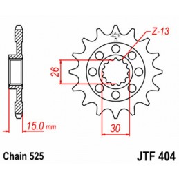 JT SPROCKETS Steel Standard Front Sprocket 404 - 525