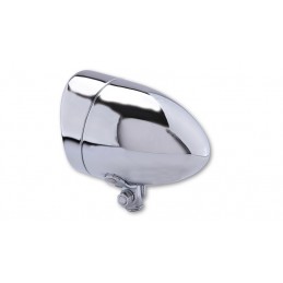 SHIN YO Chrome headlight Bullet LONG with visor