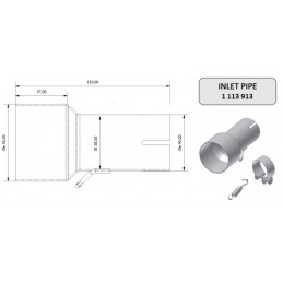 MIVV Inlet Pipe 55   38 mm