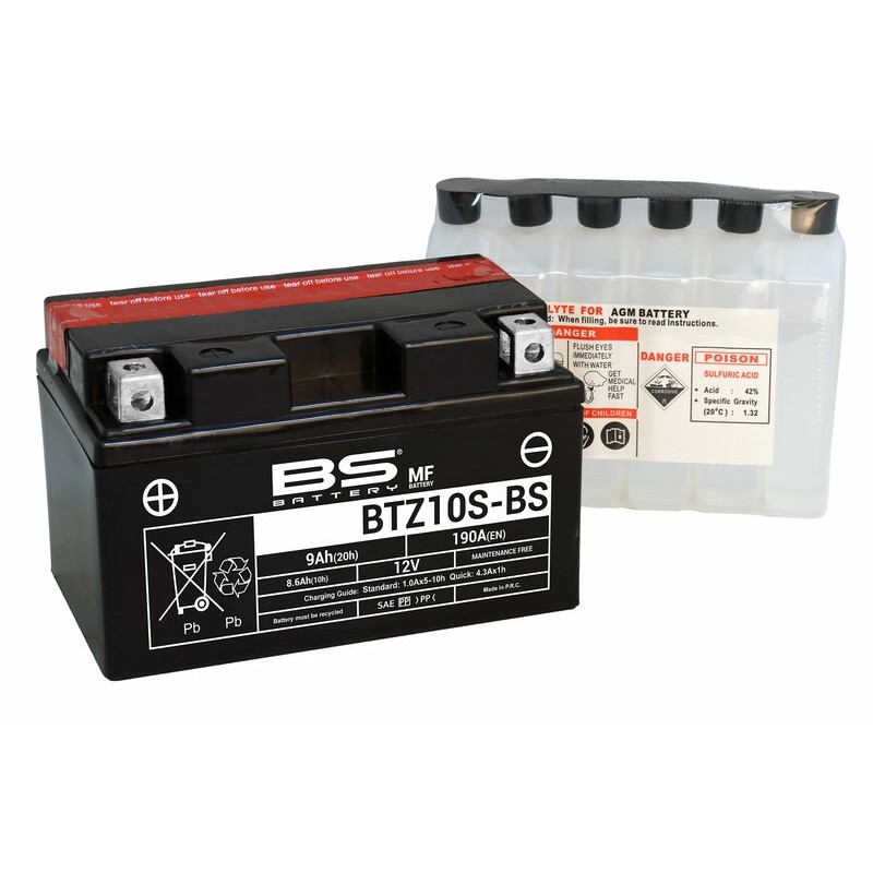 BS BATTERY Battery Maintenance Free with Acid Pack - BTZ10S