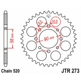 JT SPROCKETS Steel Standard Rear Sprocket 273 - 520