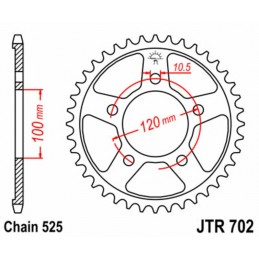 JT SPROCKETS Steel Standard Rear Sprocket 702 - 525