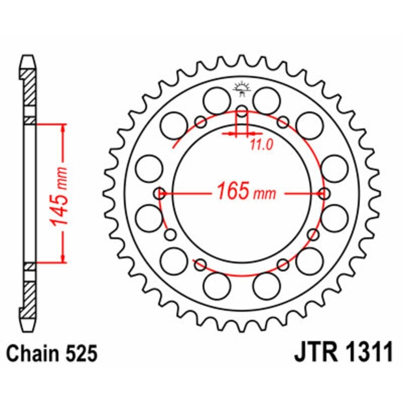 JT SPROCKETS Steel Standard Rear Sprocket 1311 - 525