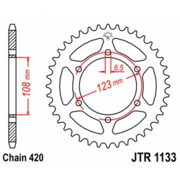 JT SPROCKETS Steel Standard Rear Sprocket 1133 - 420