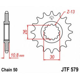 JT SPROCKETS Steel Standard Front Sprocket 579 - 530