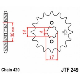 JT SPROCKETS Steel Standard Front Sprocket 249 - 420