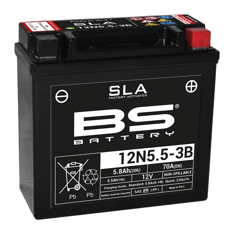 BS BATTERY Battery 12N5.5-3B SLA Maintenance Free Factory Activated
